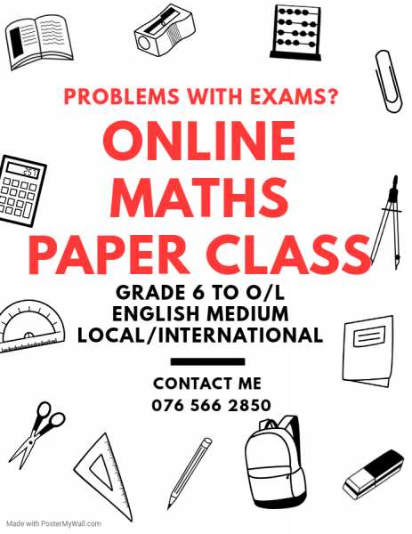 Online Maths Paper Class Gampaha