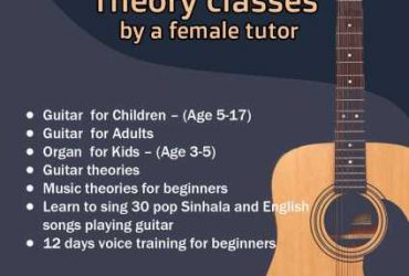 Guitar , organ, singing, voice training , theory , Music