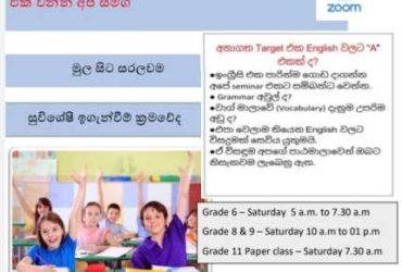 Private: Grade 6 – 11 ENGLISH classes