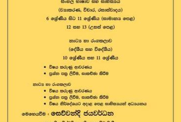 Sinhala and Drama Classes