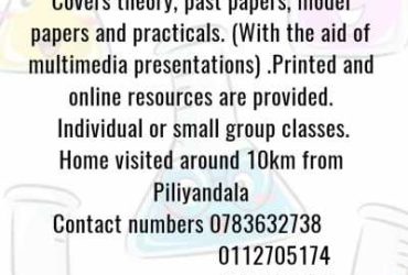 Science English medium classes from grade 6 to O/L for local and edexcel syllabus students