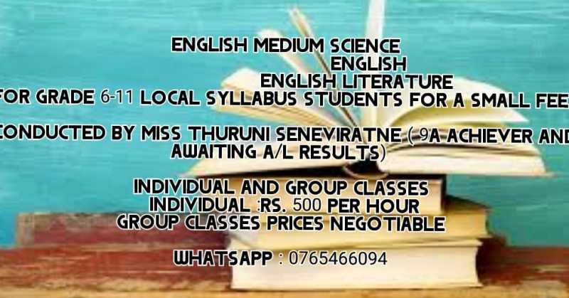 LOCAL ENGLISH MEDIUM science, english and English literature from grade 6-11