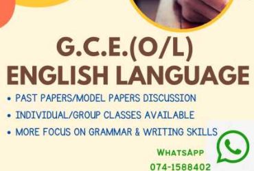 Online Paper Class for G.C.E.(O/L) English Language