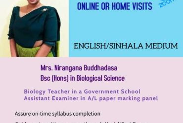 A/L Biology ENGLISH/SINHALA medium – Online/Group/Individual