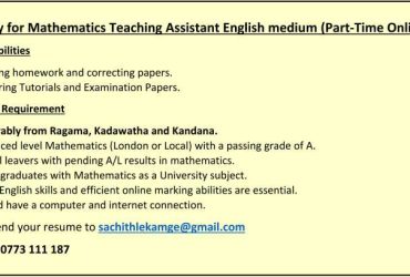 Vacancy for Mathematics Teaching Assistant