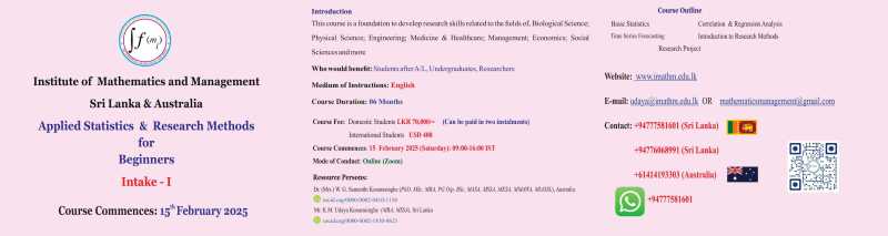 Applied Statistics and Research Methods for beginners